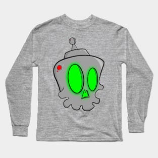 Glowing Robot Skull Long Sleeve T-Shirt